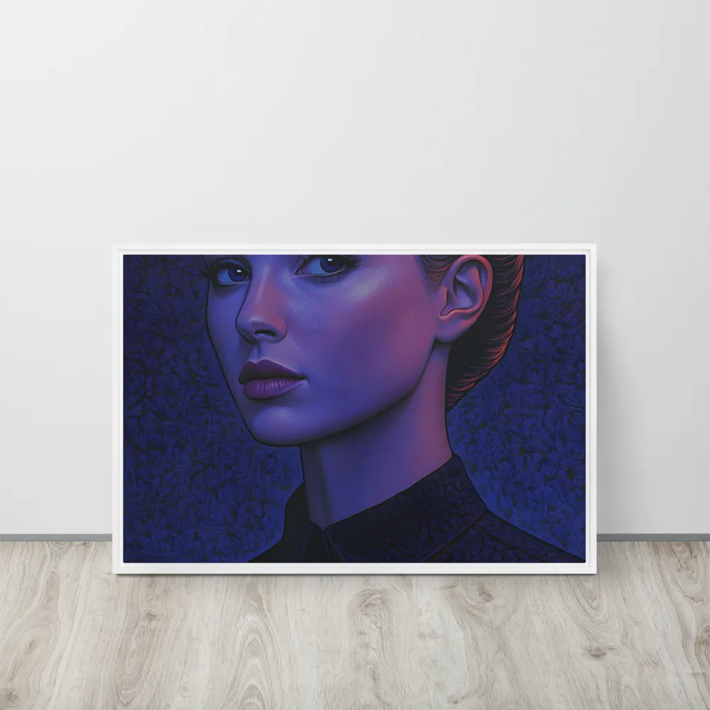 Ethereal Portrait in Blue and Red | Canvas with White Frame | 20″×30″