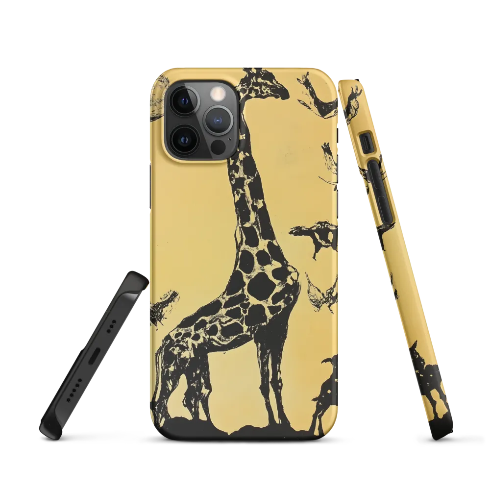 Whimsical Harmony of Giraffe and Birds