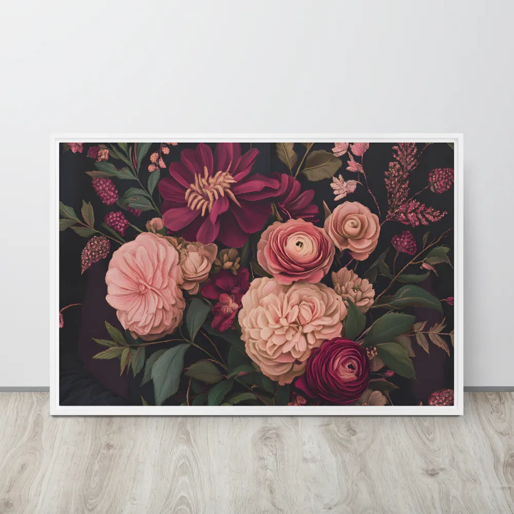 Botanical Elegance | Canvas with White Frame | 24″×36″