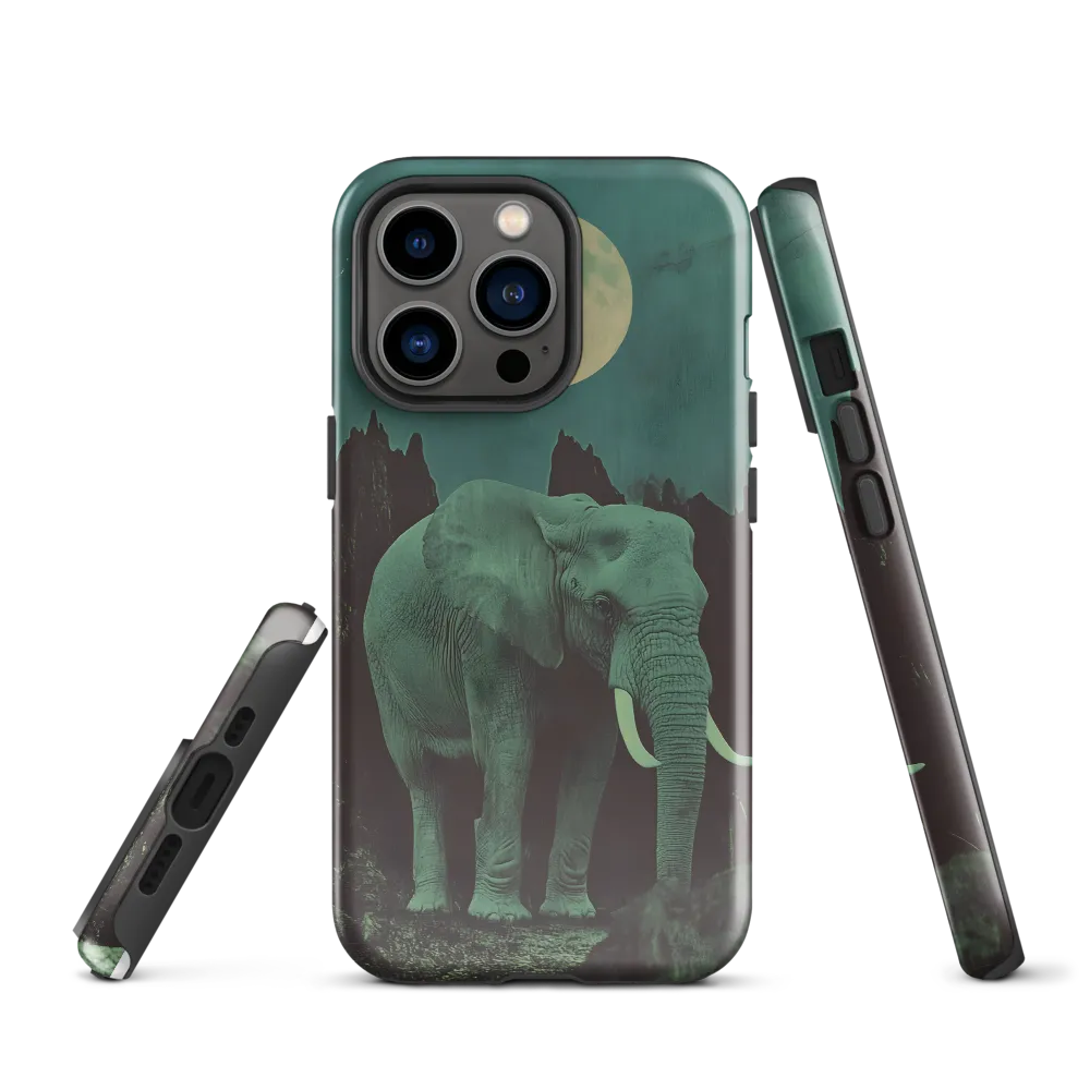 Ethereal Presence: Elephant Under a Full Moon