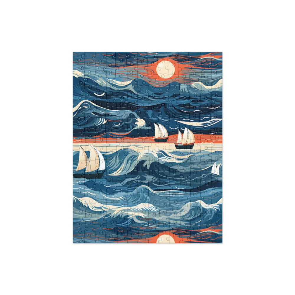 Ocean Whispers: A Voyage at Dusk | Jigsaw Puzzle | 252/520 pieces