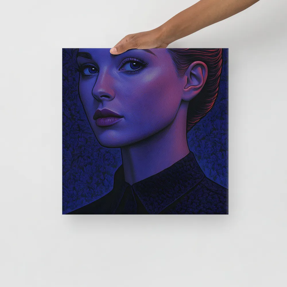 Ethereal Portrait in Blue and Red | Canvas | 16″×16″