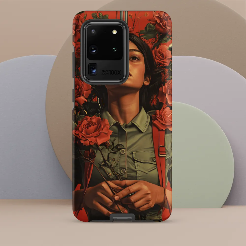 Harmony and Strength: A Portrait Among Roses
