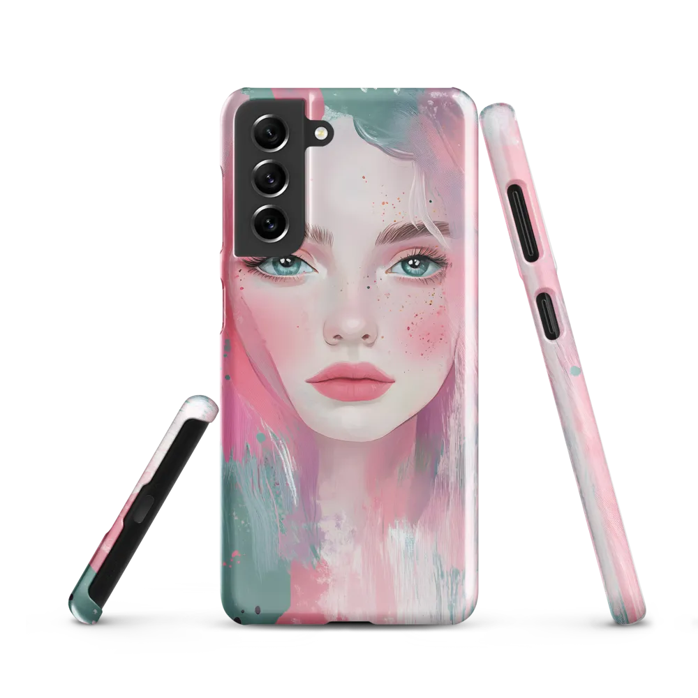 Dreamy Serenity: A Contemporary Portrait | Phone Case |  S21 | Snap Case | Glossy