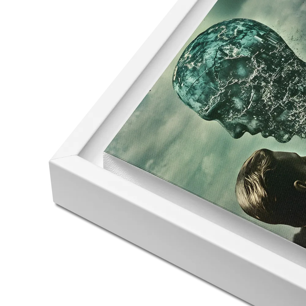 Ethereal Reflections: Identity in a Fragmented World | Canvas with White Frame | 12″×12″