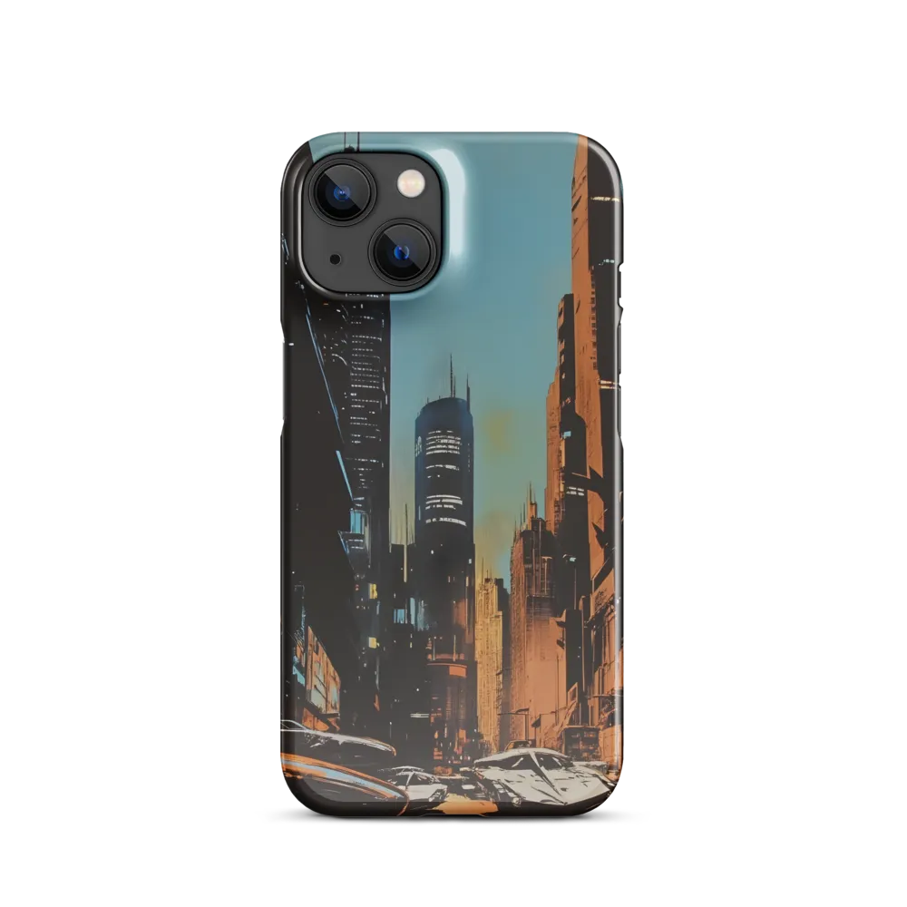 Futuristic Cityscape in Blue and Orange