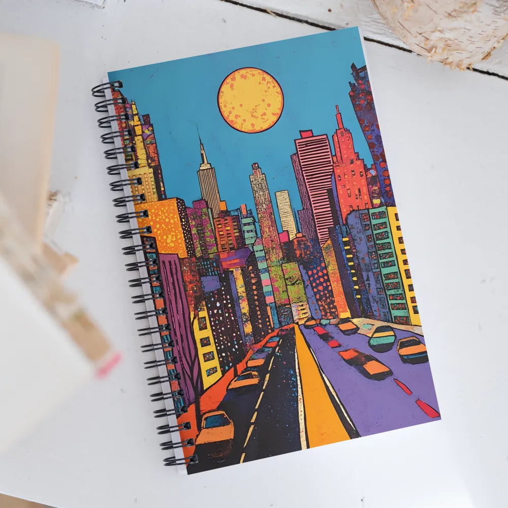 Urban Vibrance: A Pop Art Cityscape | Spiral Notebook