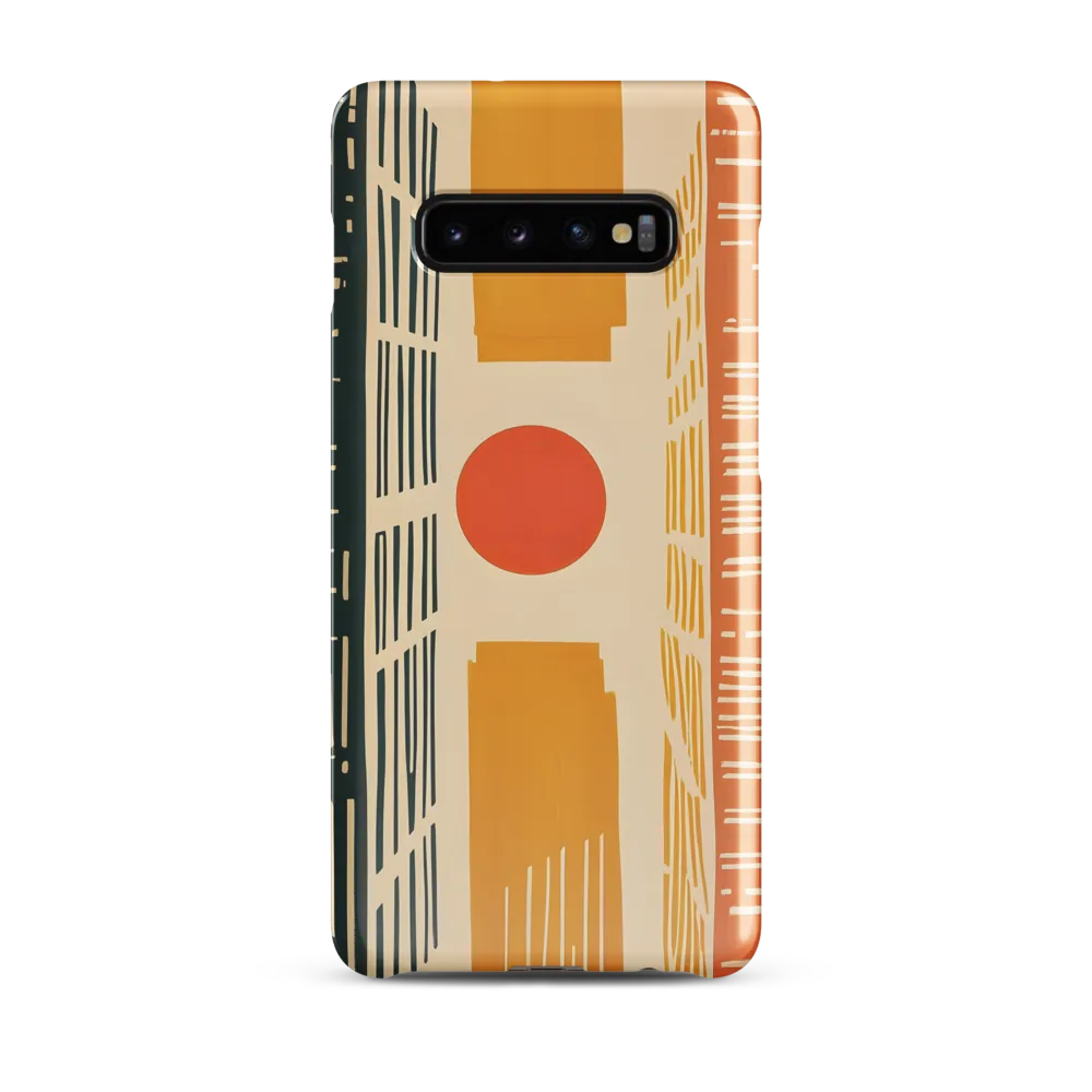 Urban Harmony: A Geometric Sunrise | Phone Case |  S10 Plus | Snap Case | Glossy