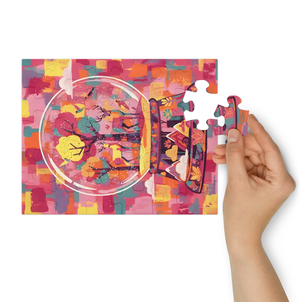 Enchanted Snow Globe 
 Jigsaw Puzzle in Tin Box