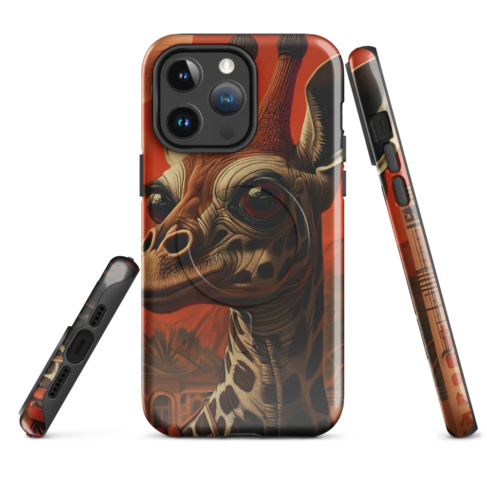 Whimsical Giraffe in an Orange Dreamscape