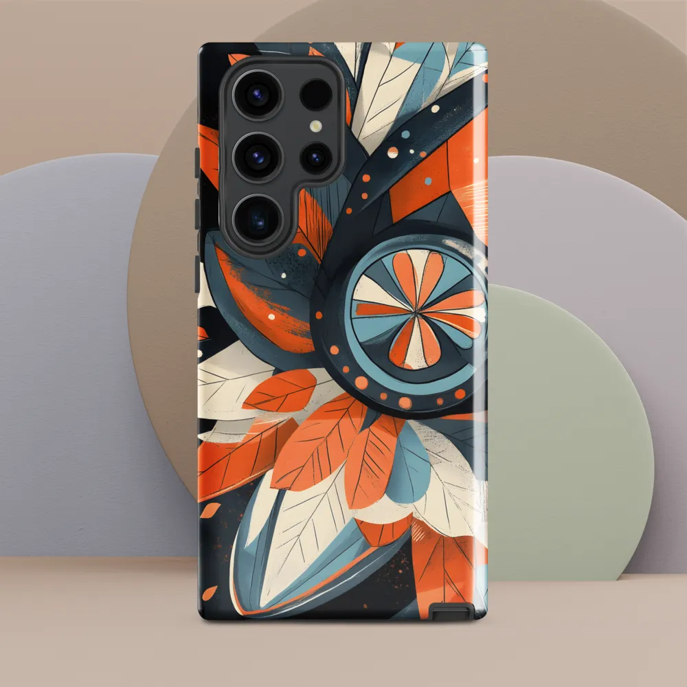 Floral Symphony in Orange and Teal