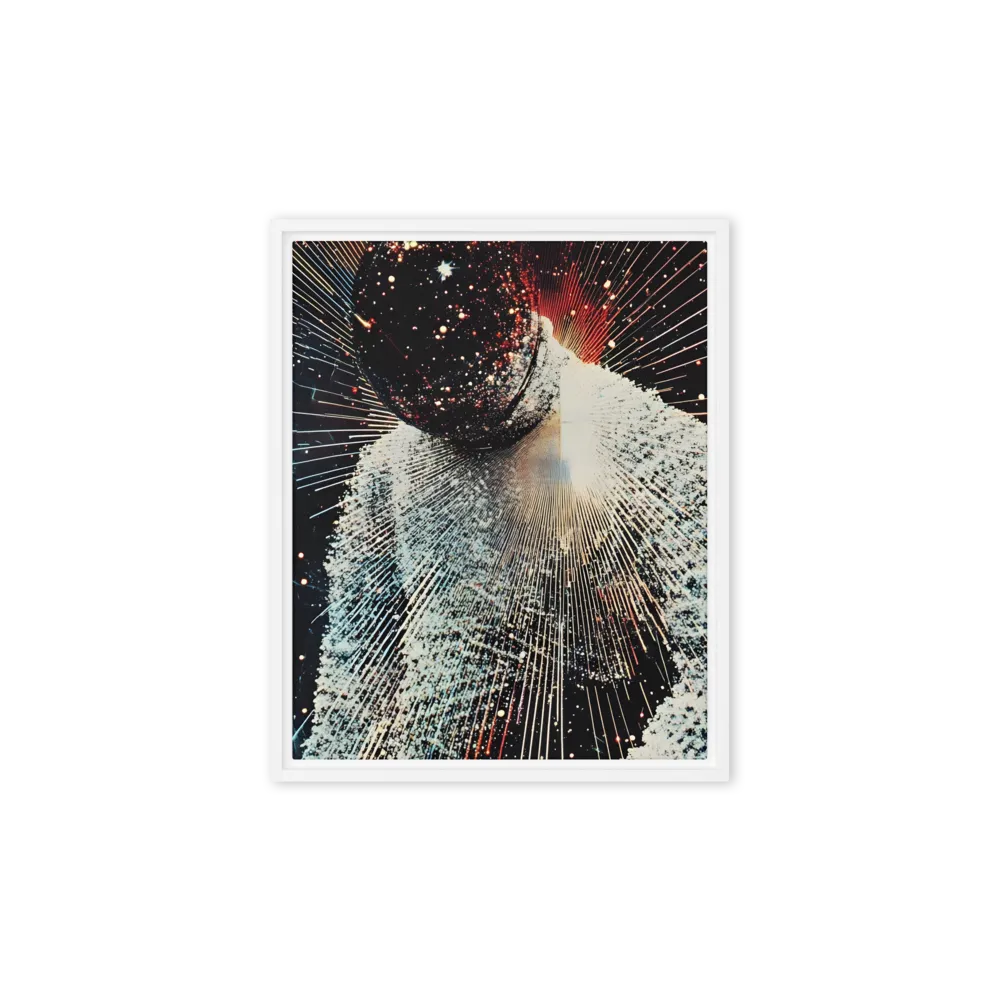 Ethereal Astronaut: A Journey Through the Cosmos | Canvas with White Frame | 8″×10″