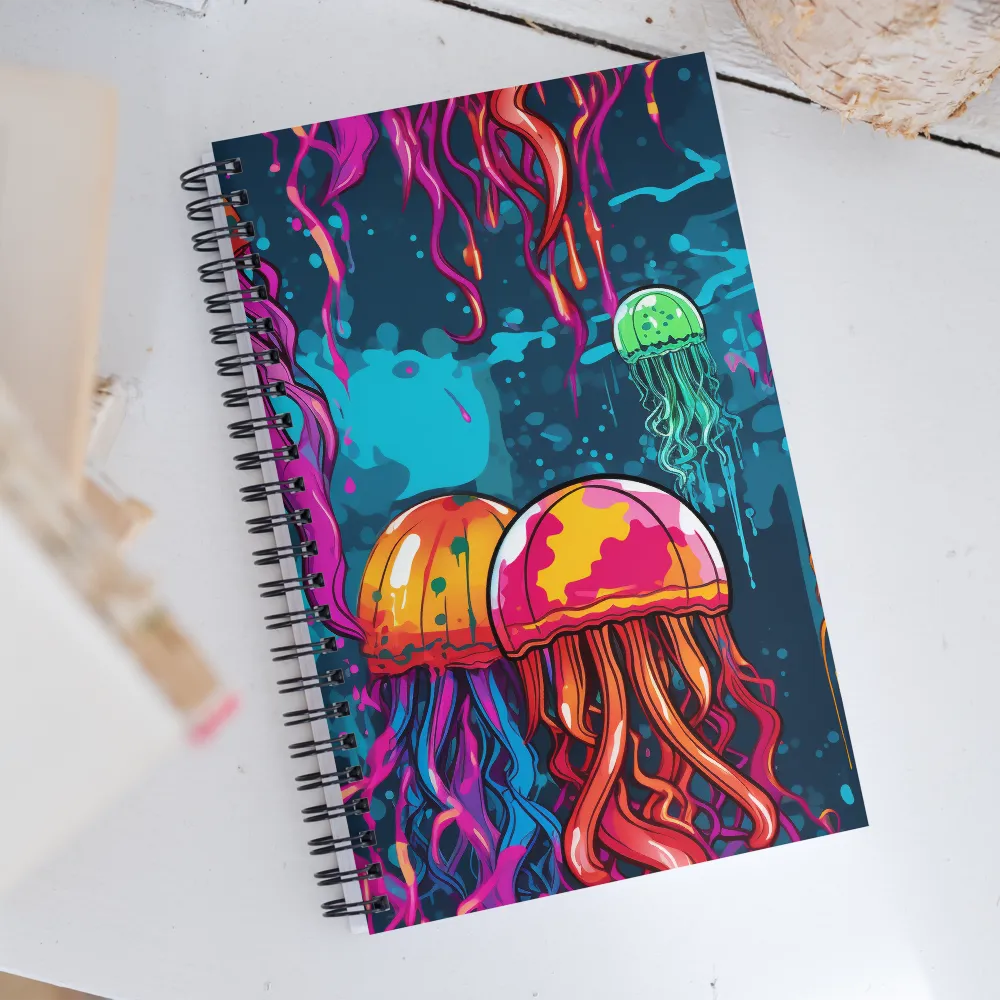 Underwater Symphony of Jellyfish | Spiral Notebook