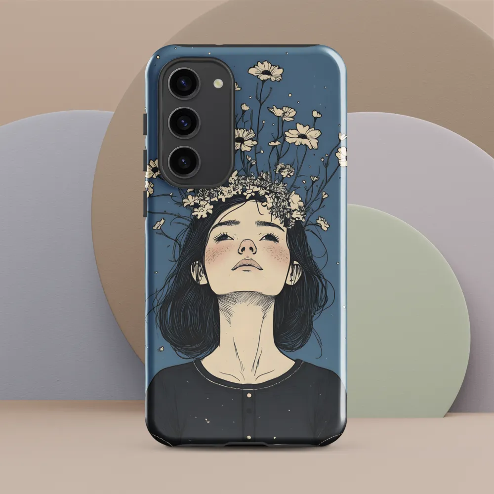 Floral Serenity: A Portrait of Tranquility | Phone Case |  S23 Plus | Tough Case | Glossy