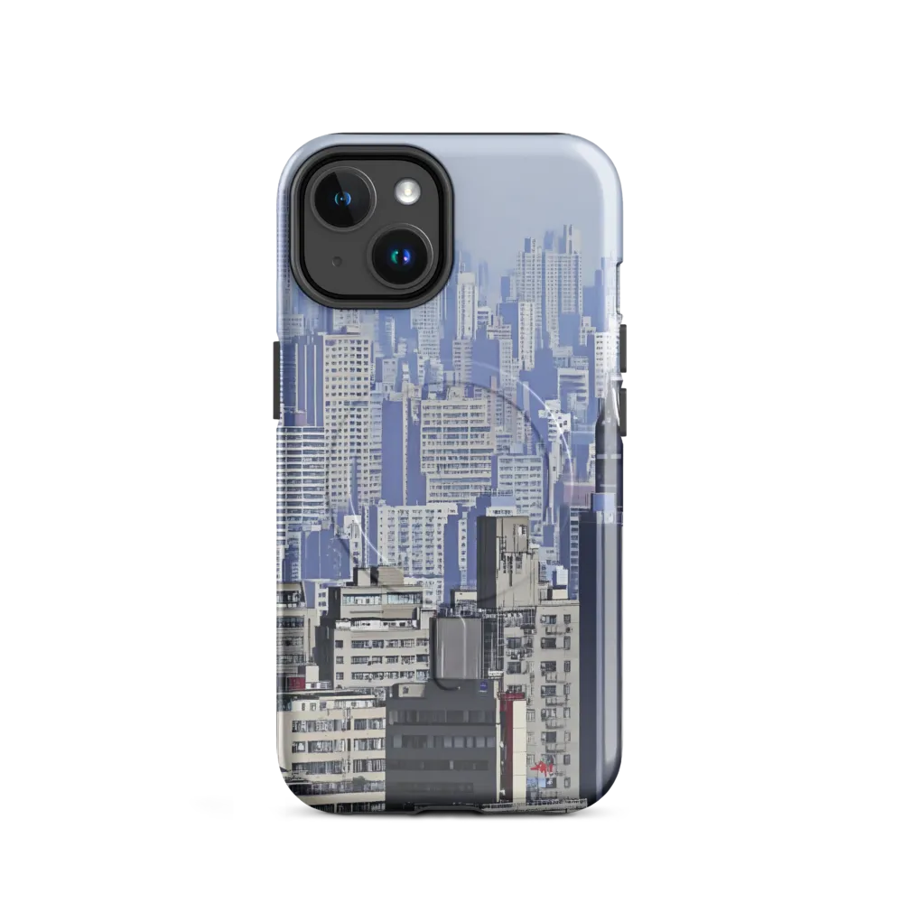 Urban Symphony: A Cityscape in Blues and Grays | Phone Case |  14 | MagSafe® Tough Case | Glossy