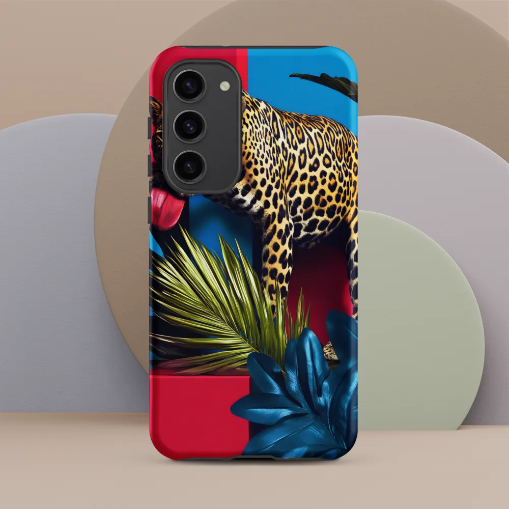 Playful Leopard in Vibrant Paradise