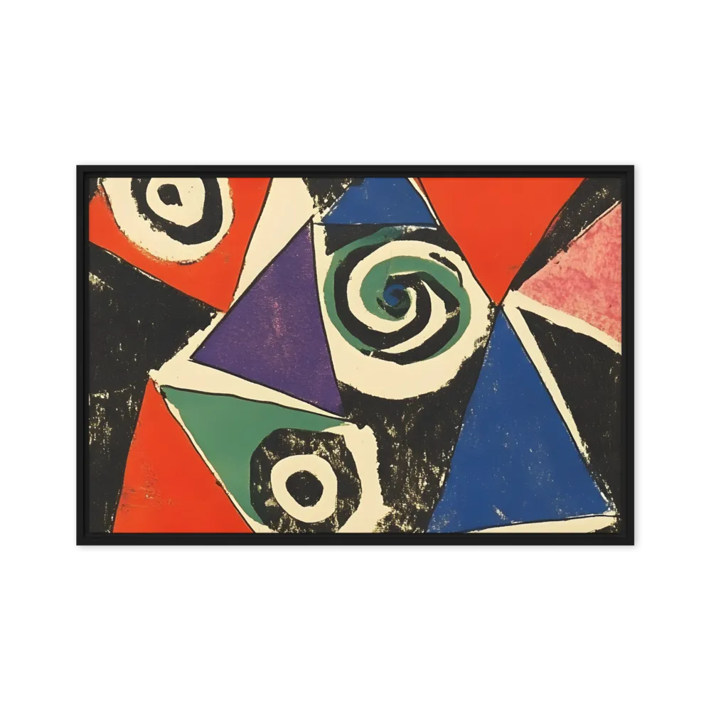 Dynamic Geometric Abstraction | Canvas with Black Frame | 20″×30″