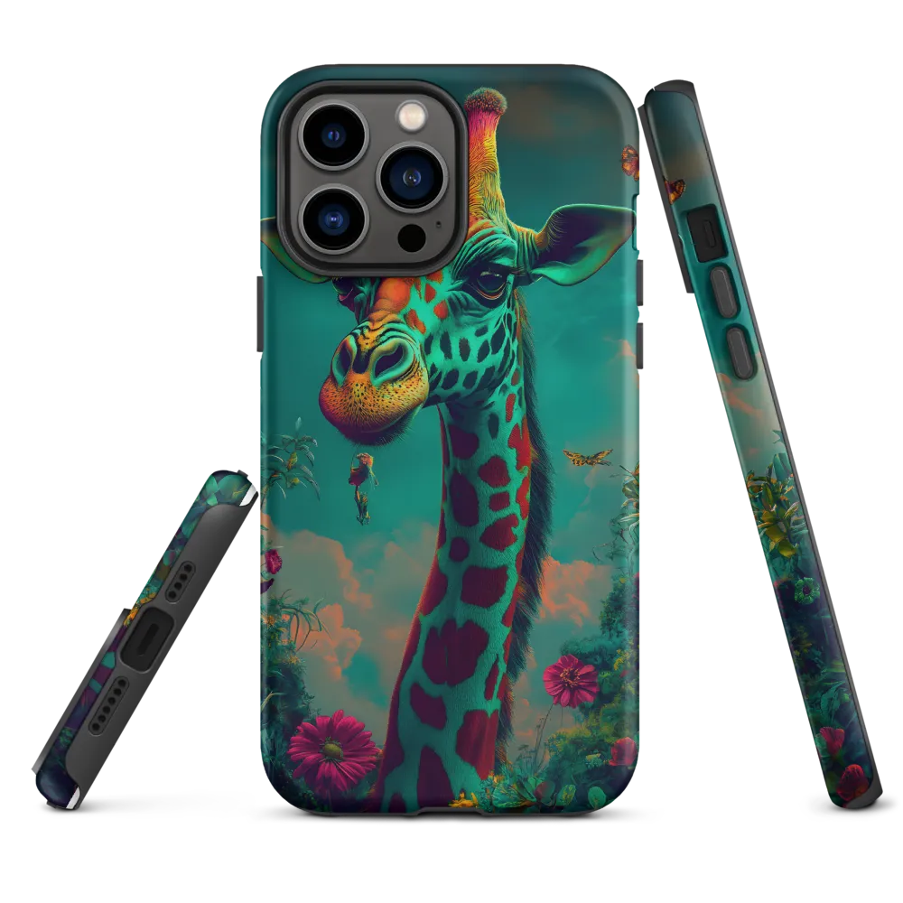 Whimsical Giraffe Among Blossoms | Phone Case |  13 Pro Max | Tough Case | Matte