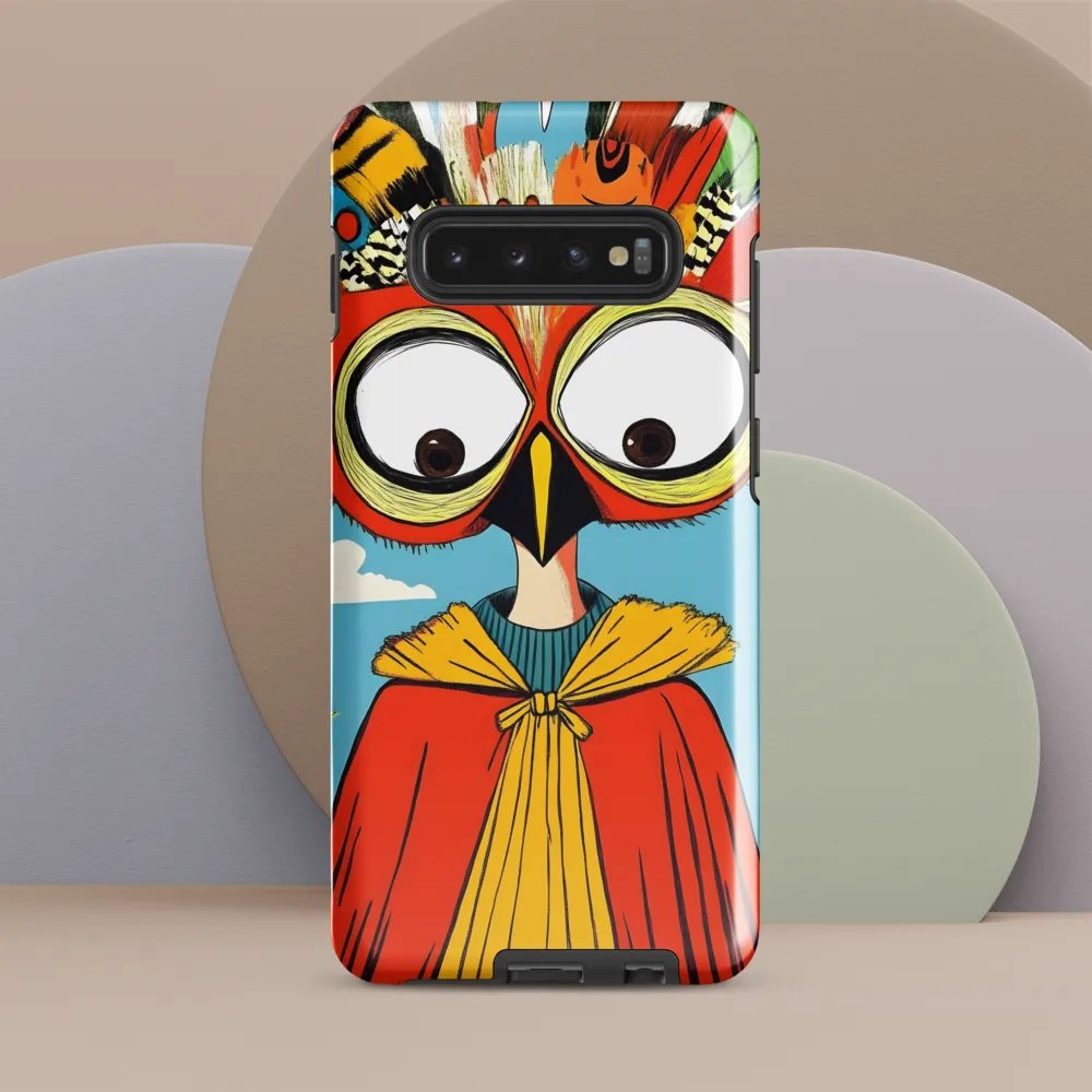 A Whimsical Encounter: The Owl-Human Fusion | Phone Case |  S10 Plus | Tough Case | Glossy