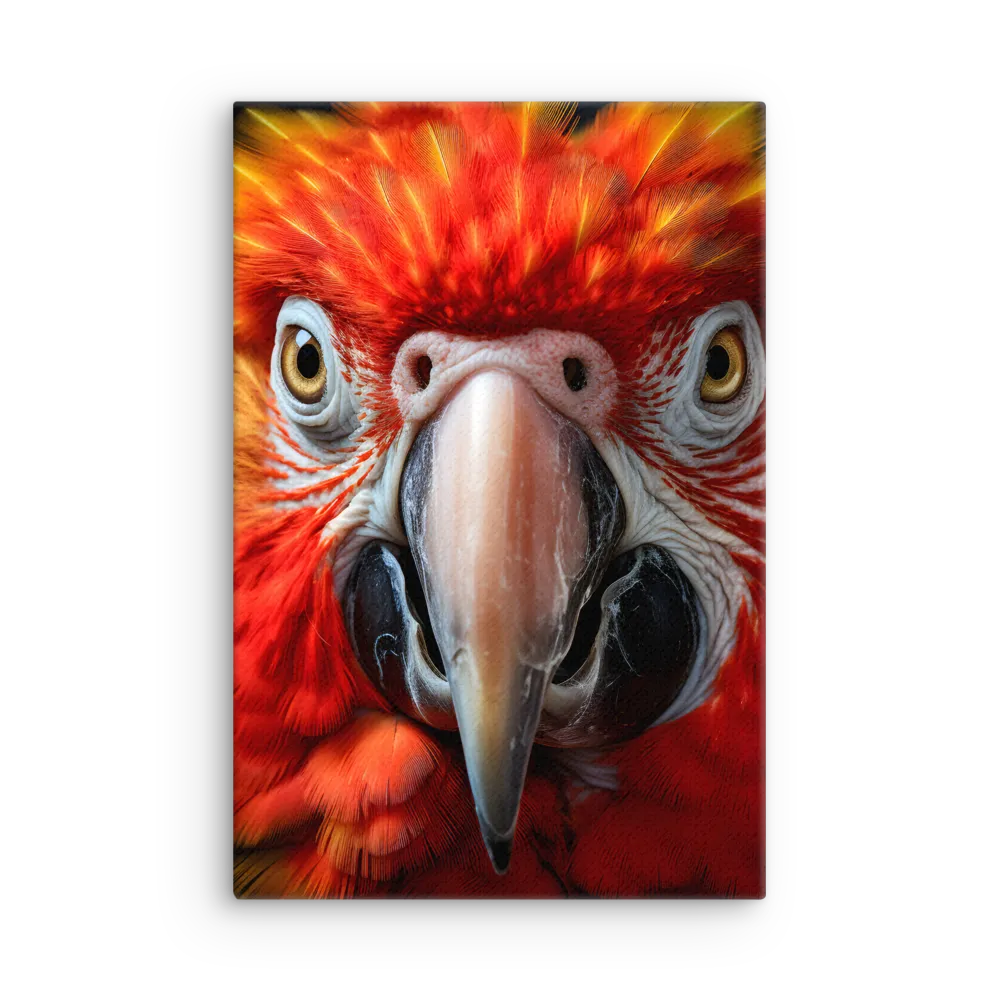 The Fiery Gaze of the Parrot | Thin Canvas | 12″×18″