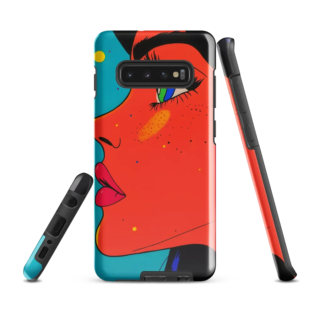 Vibrant Feminine Profile in Pop Art | Phone Case |  S10 Plus | Tough Case | Glossy