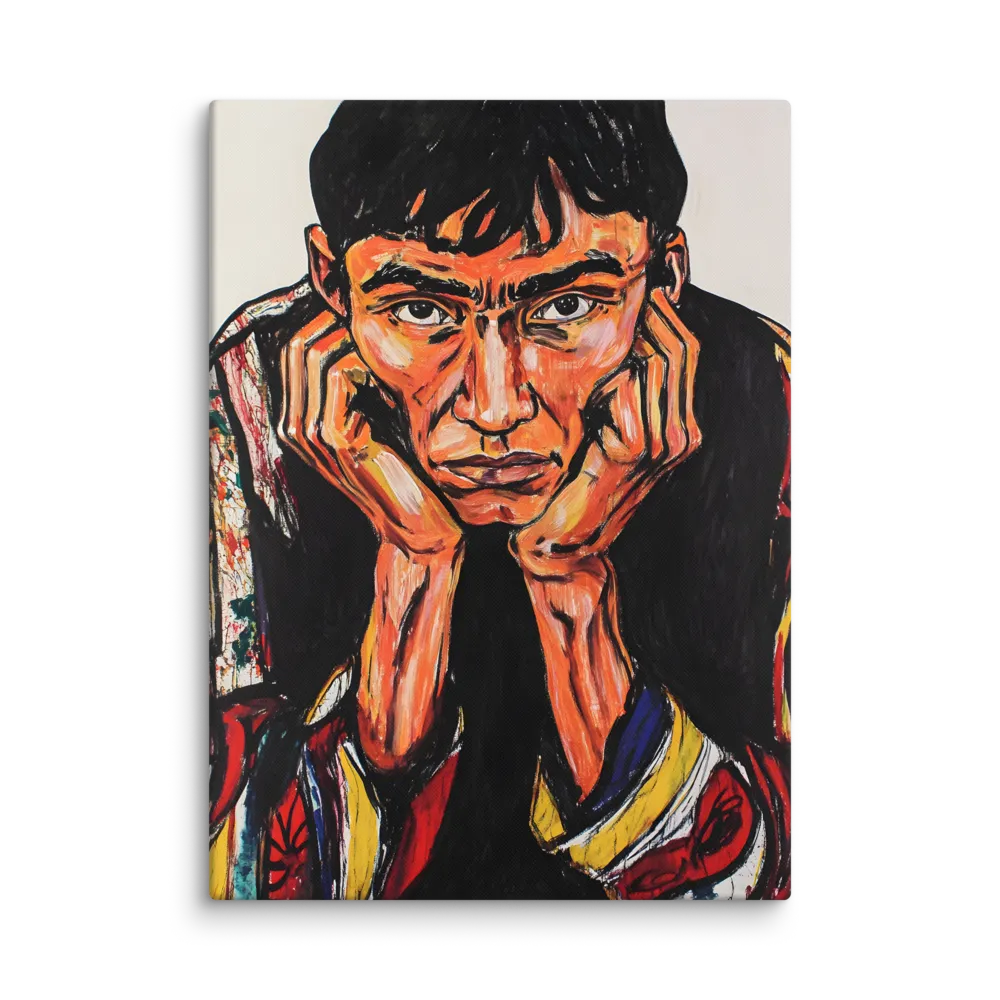 Contemplative Intensity: An Expressionist Portrait