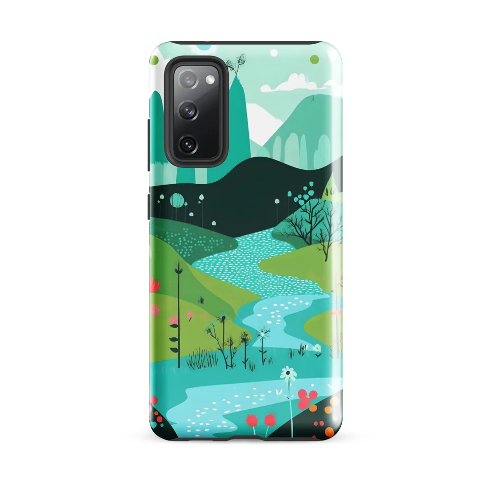 Whimsical River in a Lush Landscape