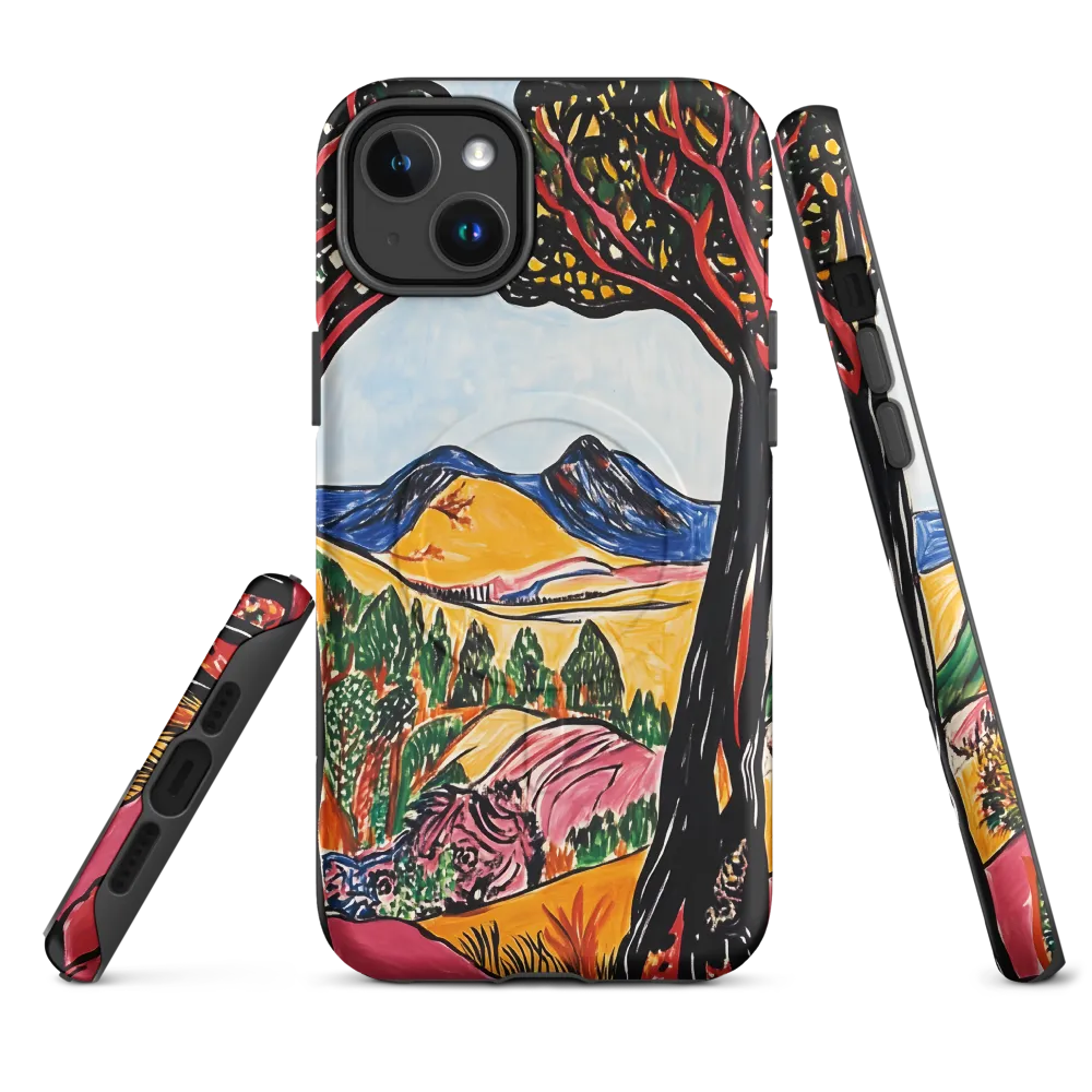 Vibrant Nature's Embrace | Phone Case |  14 Plus | MagSafe® Tough Case | Matte
