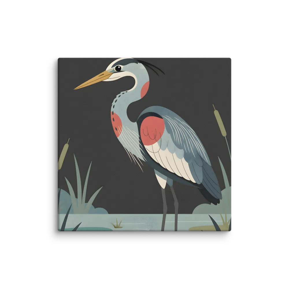 Marsh Heron 
 Canvas | 18″x 18″