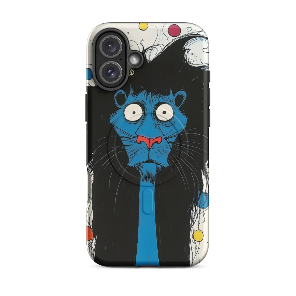 Whimsical Blue Lion