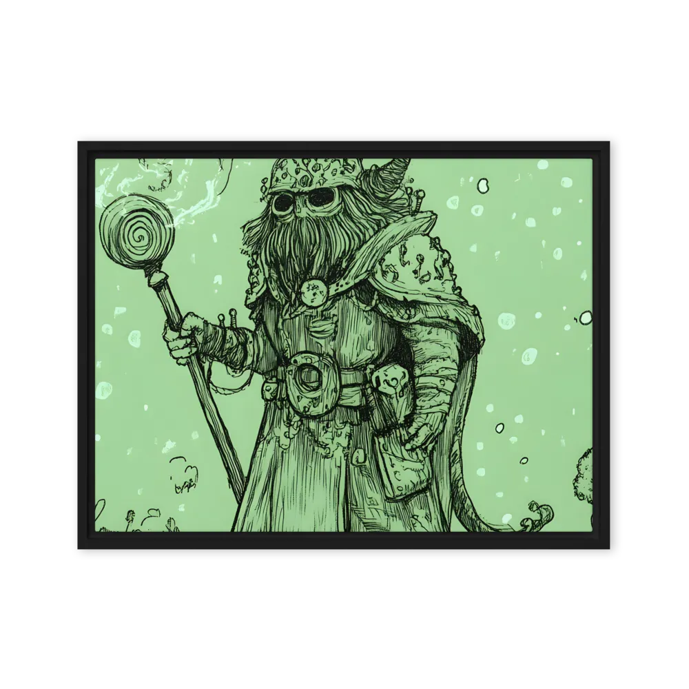 The Enigmatic Wizard | Canvas with Black Frame | 18″×24″