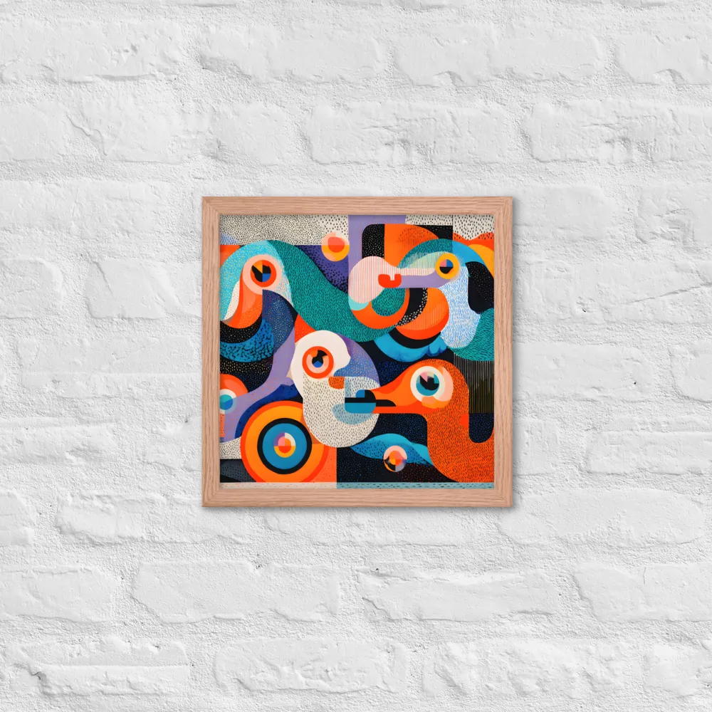 Chromatic Flight 
 Poster with Red oak Frame | 14″x 14″