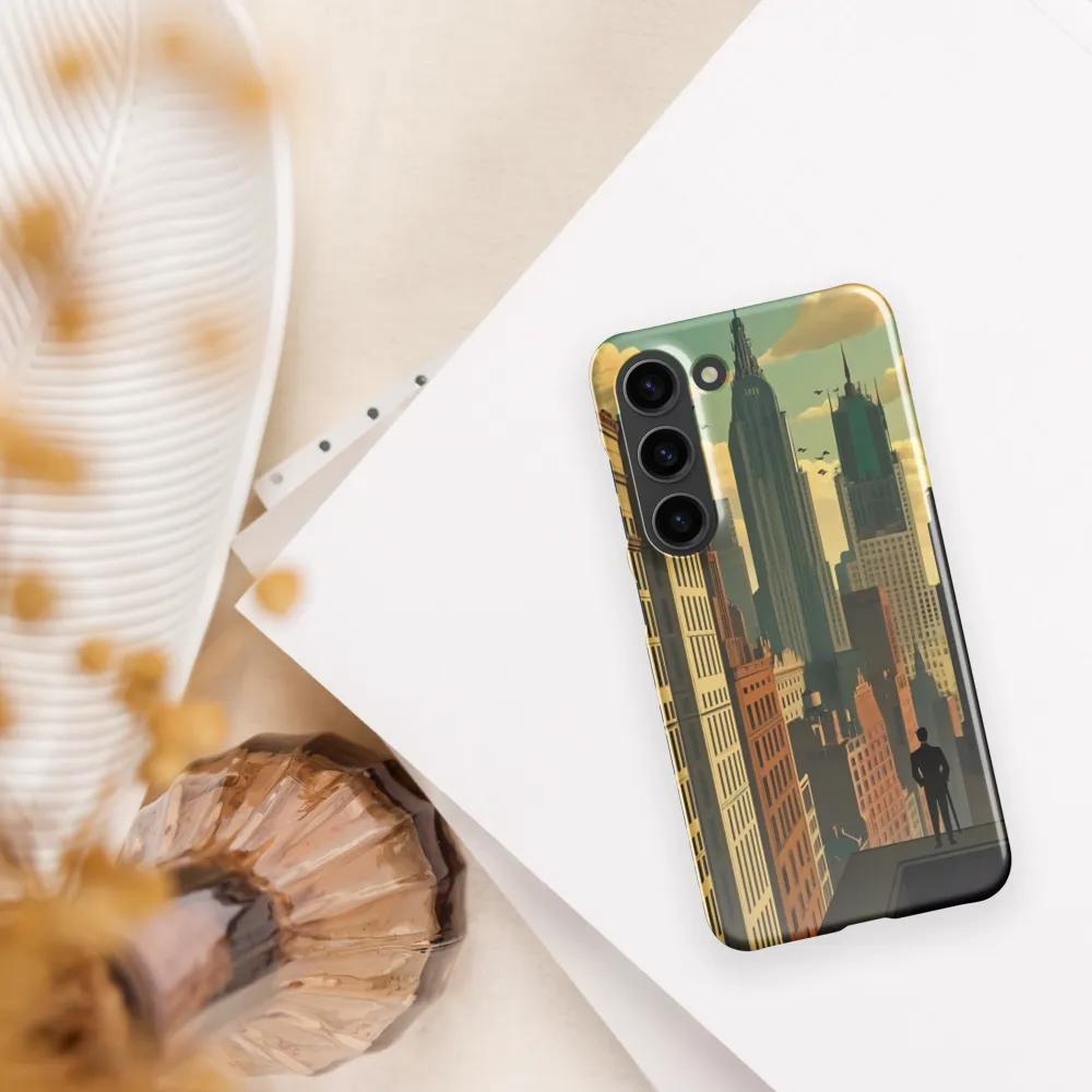 Urban Dreams: A Silhouette in Art Deco Cityscape