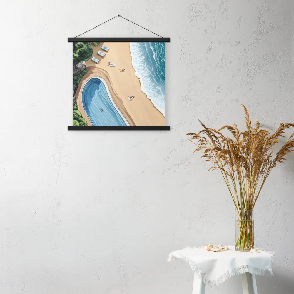 Serenity by the Shore | Poster With Black Wood Hanger | 18″×18″