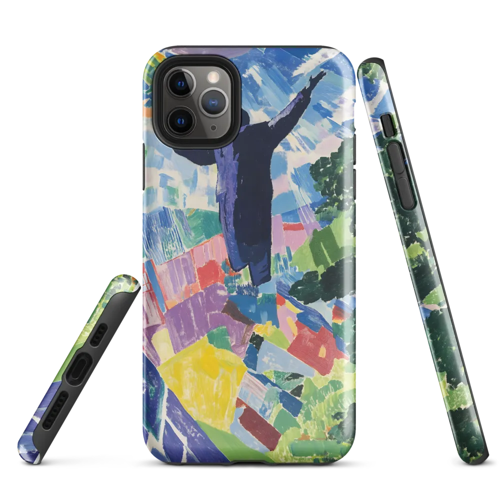 Elysium: A Soaring Figure Amidst Colorful Landscapes | Phone Case |  11 Pro Max | Tough Case | Glossy