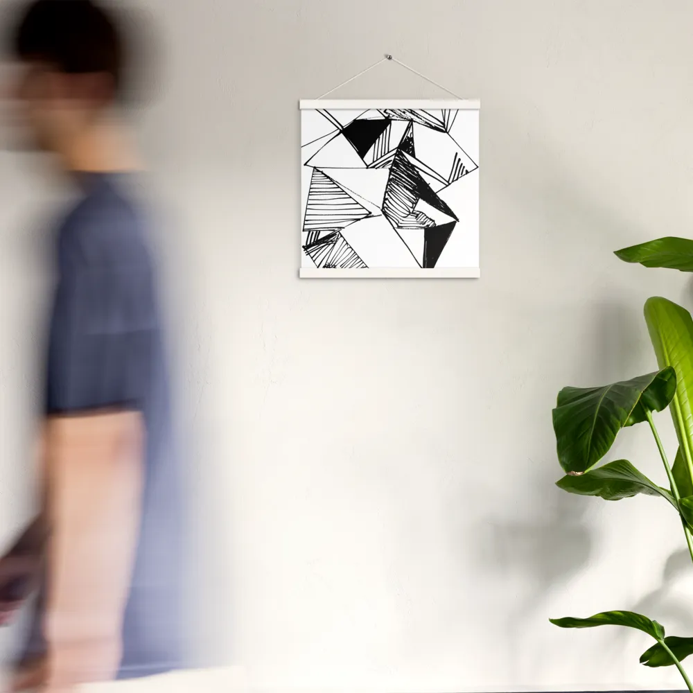 Dynamic Geometry in Ink | Poster With White Wood Hanger | 16″×16″