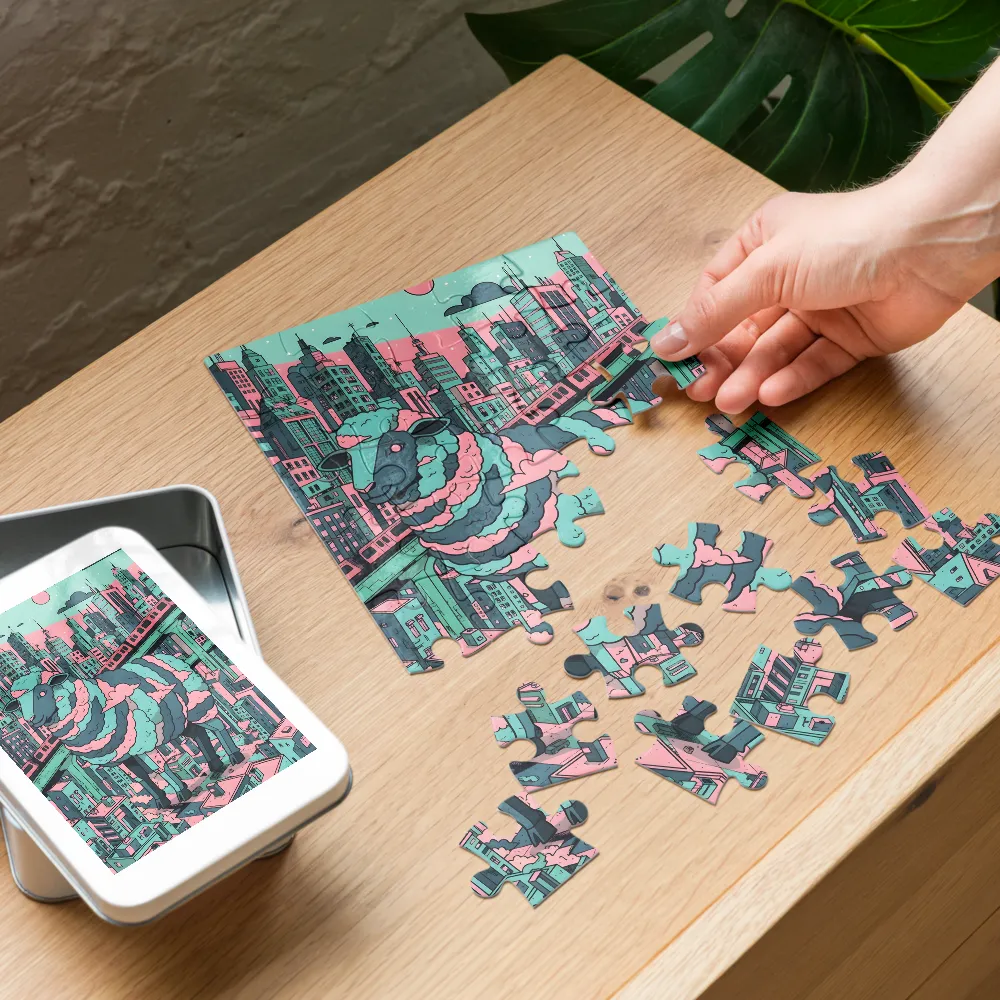 Metropolitan Sheep 
 Jigsaw Puzzle in Tin Box