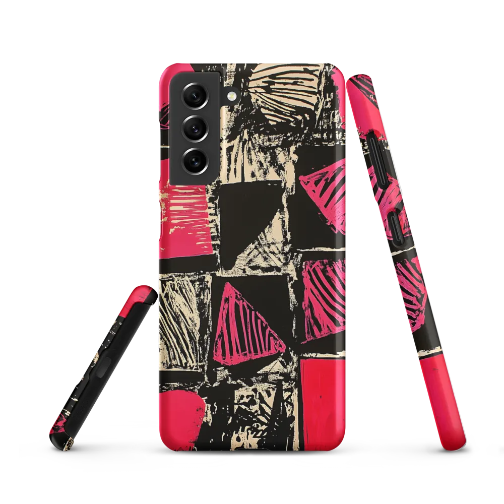 Geometric Symphony in Pink and Black