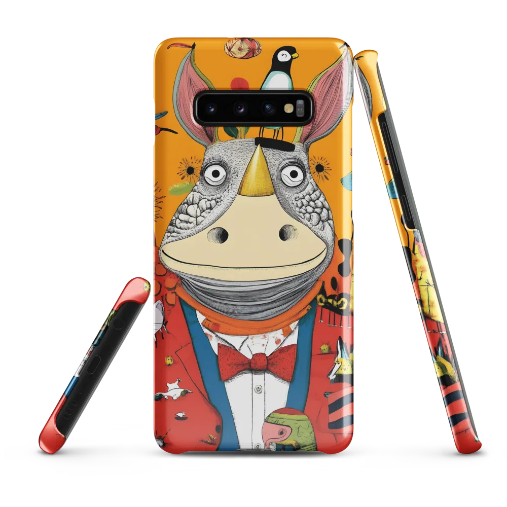 Whimsical Rhinoceros: A Playful Encounter | Phone Case |  S10 Plus | Snap Case | Glossy