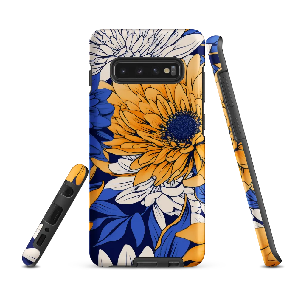 Floral Harmony in Blue and Yellow