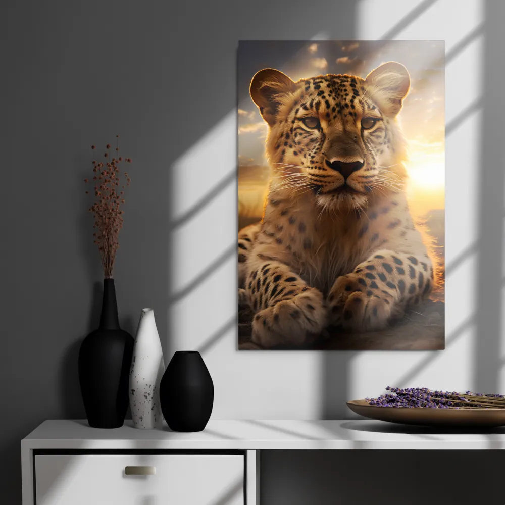 Regal Presence: The Leopard at Sunset | Metal Print | 20″×30″