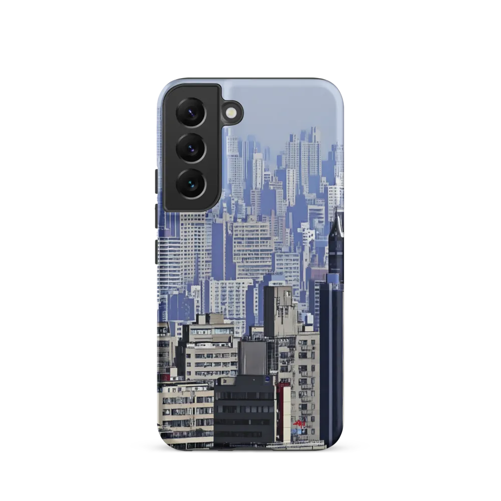 Urban Symphony: A Cityscape in Blues and Grays