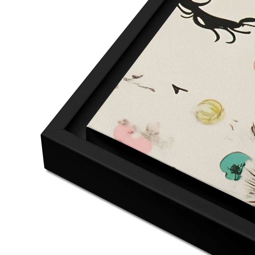 Whimsical Garden Reverie | Canvas with Black Frame | 18″×24″