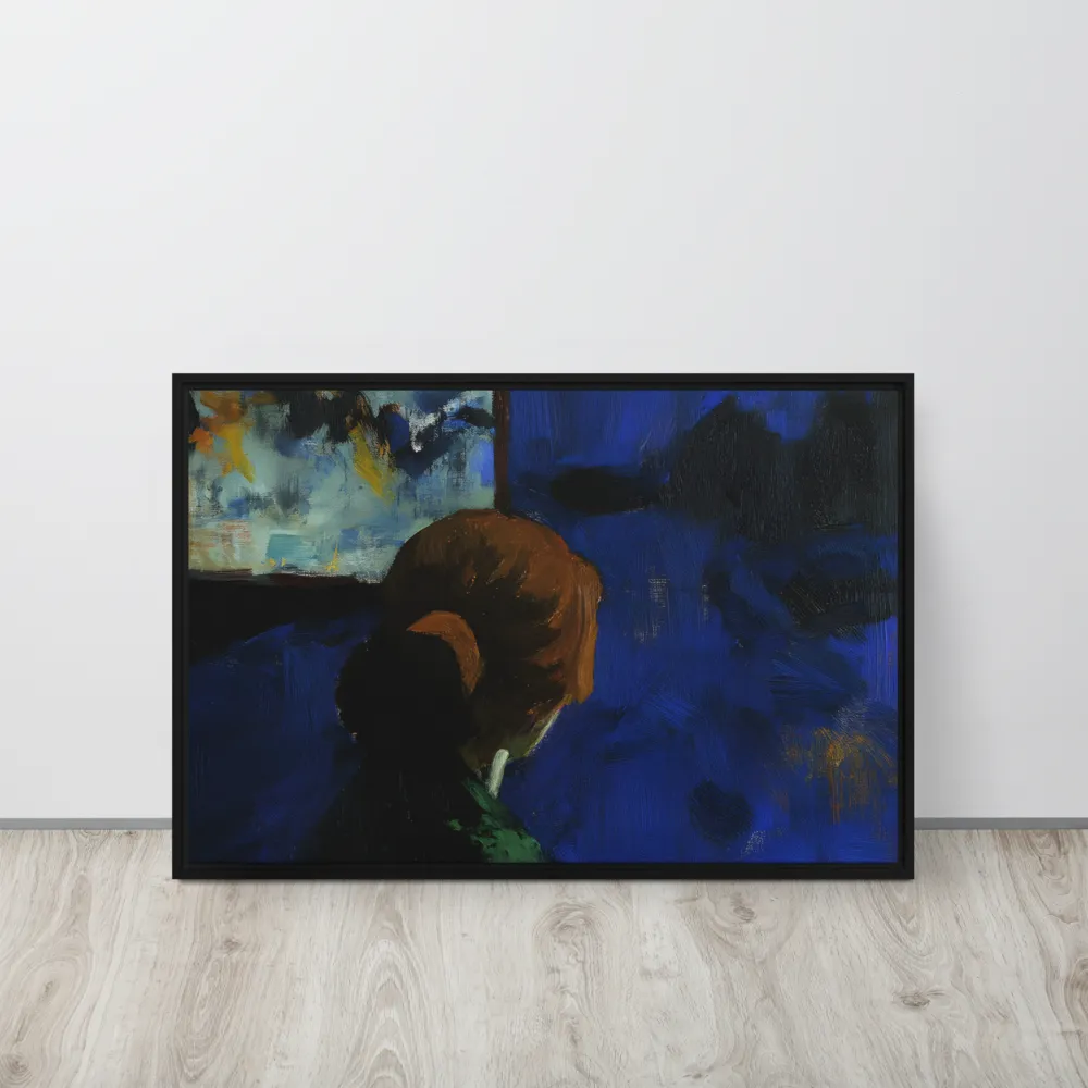 Contemplation Under the Night Sky | Canvas with Black Frame | 20″×30″