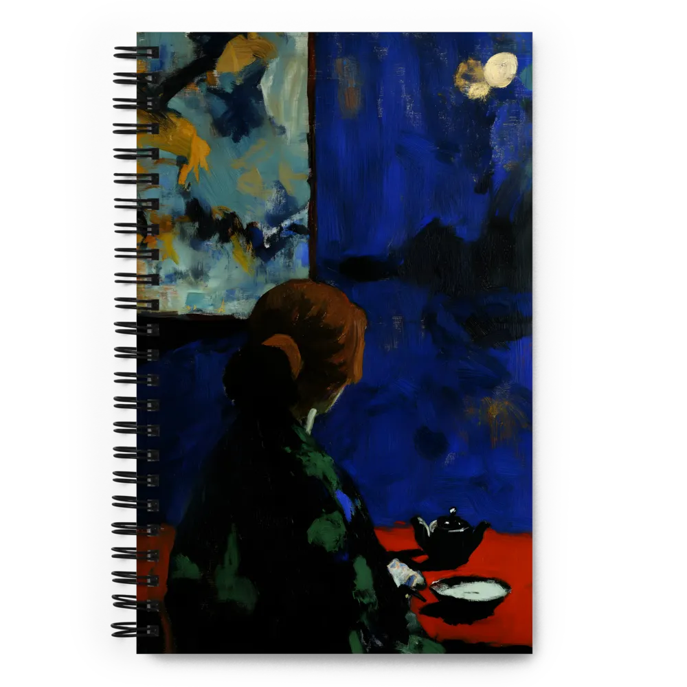 Contemplation Under the Night Sky | Spiral Notebook