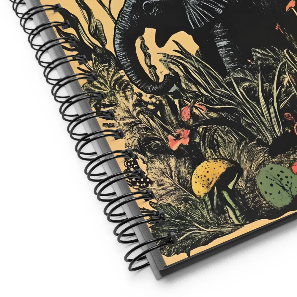 Floral Majesty: The Elephant's Sanctuary | Spiral Notebook