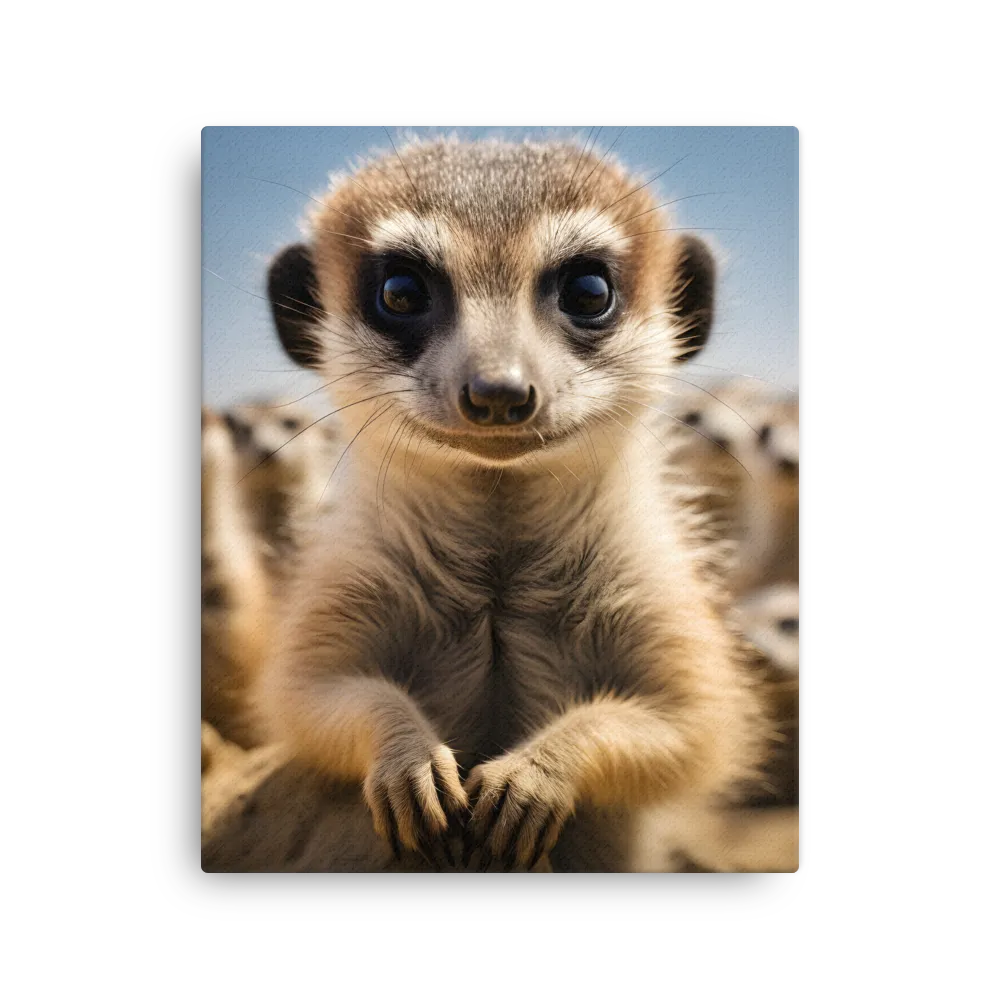 Curious Stance: The Meerkat's Gaze | Thin Canvas | 16″×20″