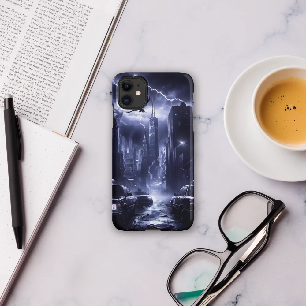 Stormy Cityscape: Shadows of the Night | Phone Case |  11 | Snap Case | Matte