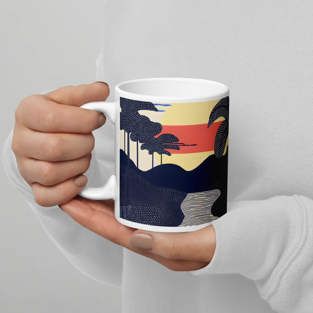 Tranquil Sunset in Modern Minimalism | Mugs | Multiple Sizes & Colors