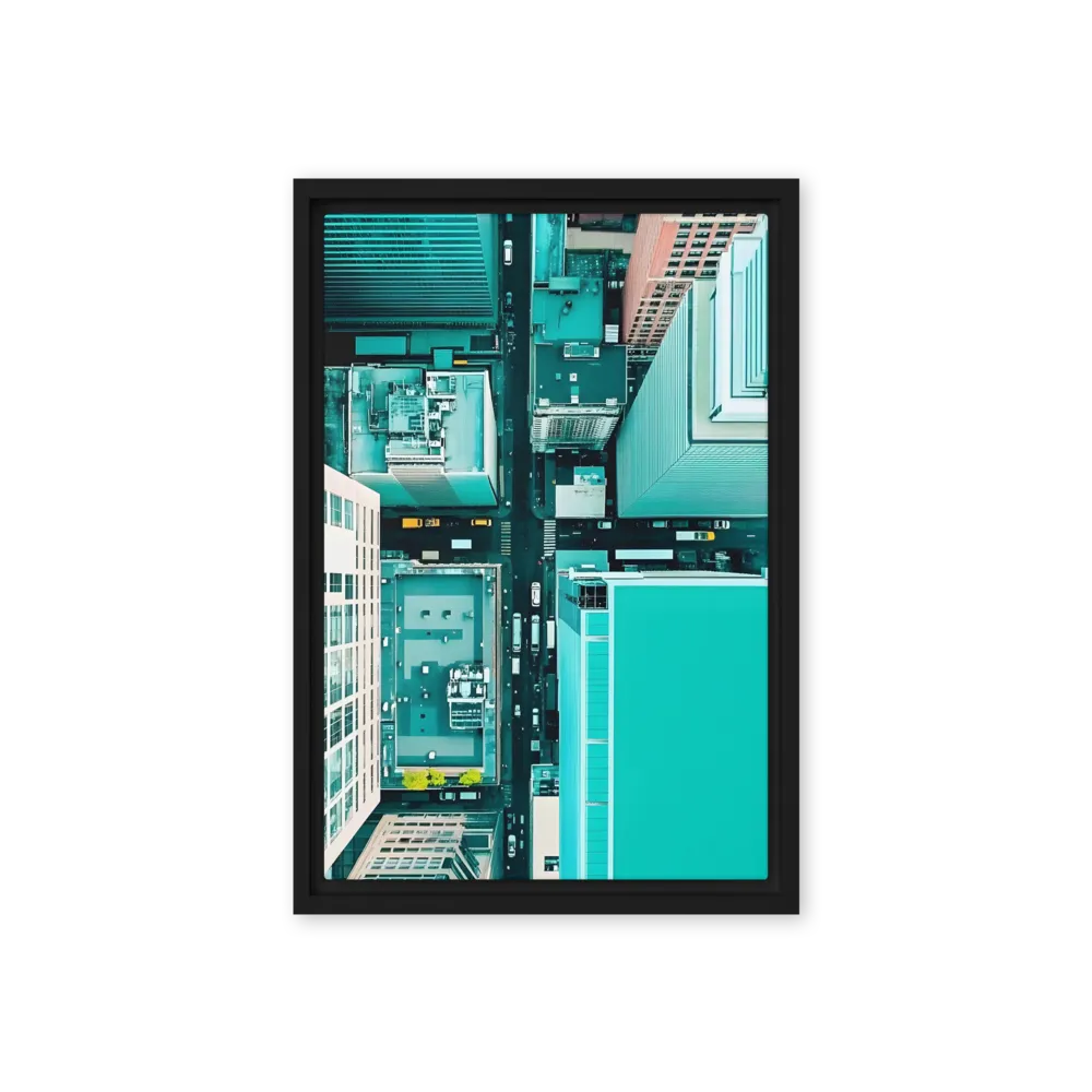 Urban Geometry: Aerial Perspective | Canvas with Black Frame | 12″×18″